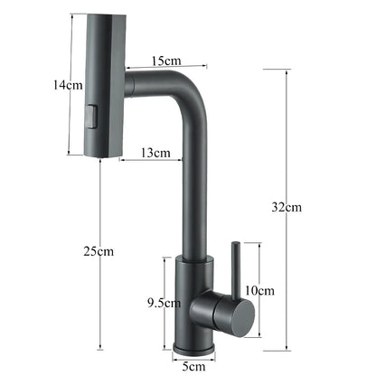 Waterfall Pull-Out Kitchen Sink Mixer Faucet