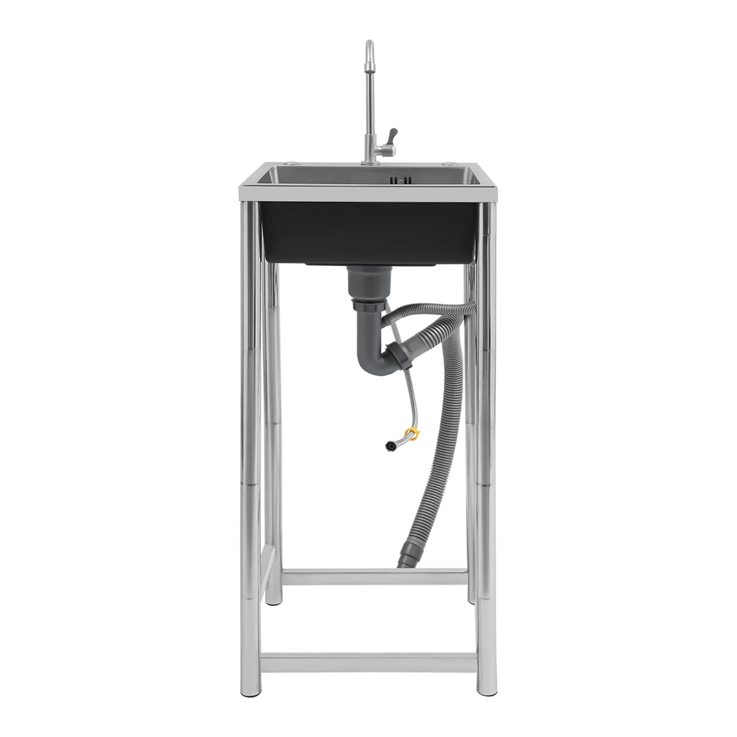 Freestanding Stainless Steel Utility Sink with Faucet