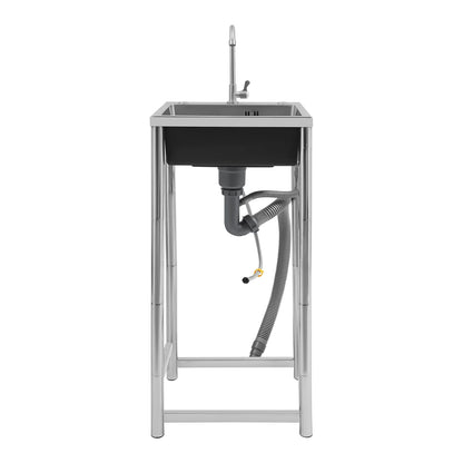 Freestanding Stainless Steel Utility Sink with Faucet