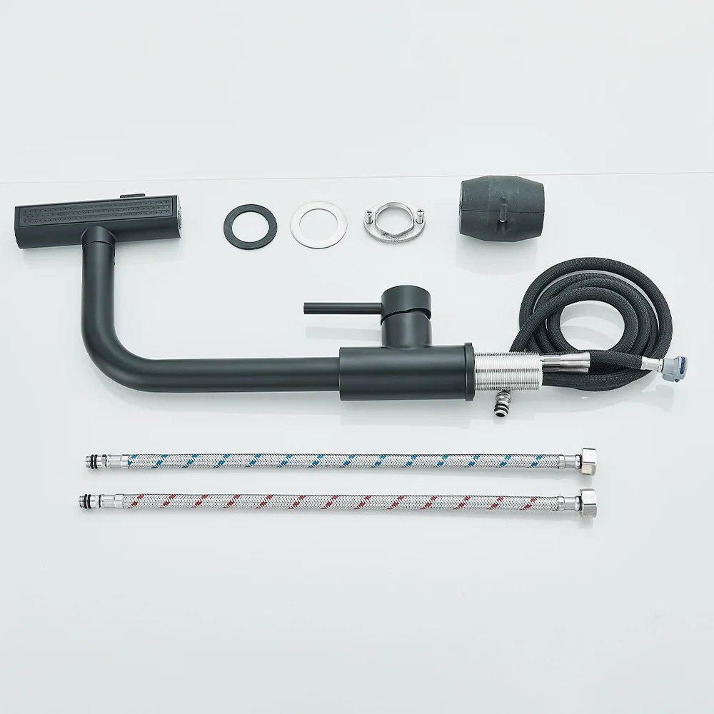 Waterfall Pull-Out Kitchen Sink Mixer Faucet