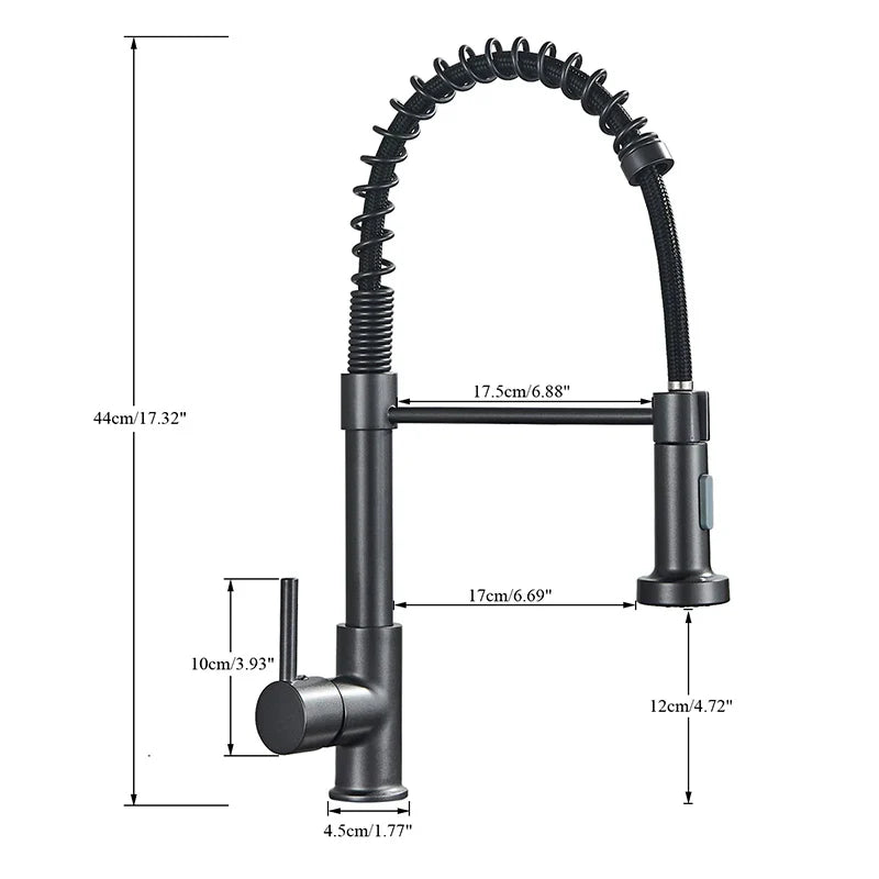 Spring Pull-Down Kitchen Faucet - Brushed Gold Mixer