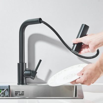 Waterfall Pull-Out Kitchen Sink Mixer Faucet