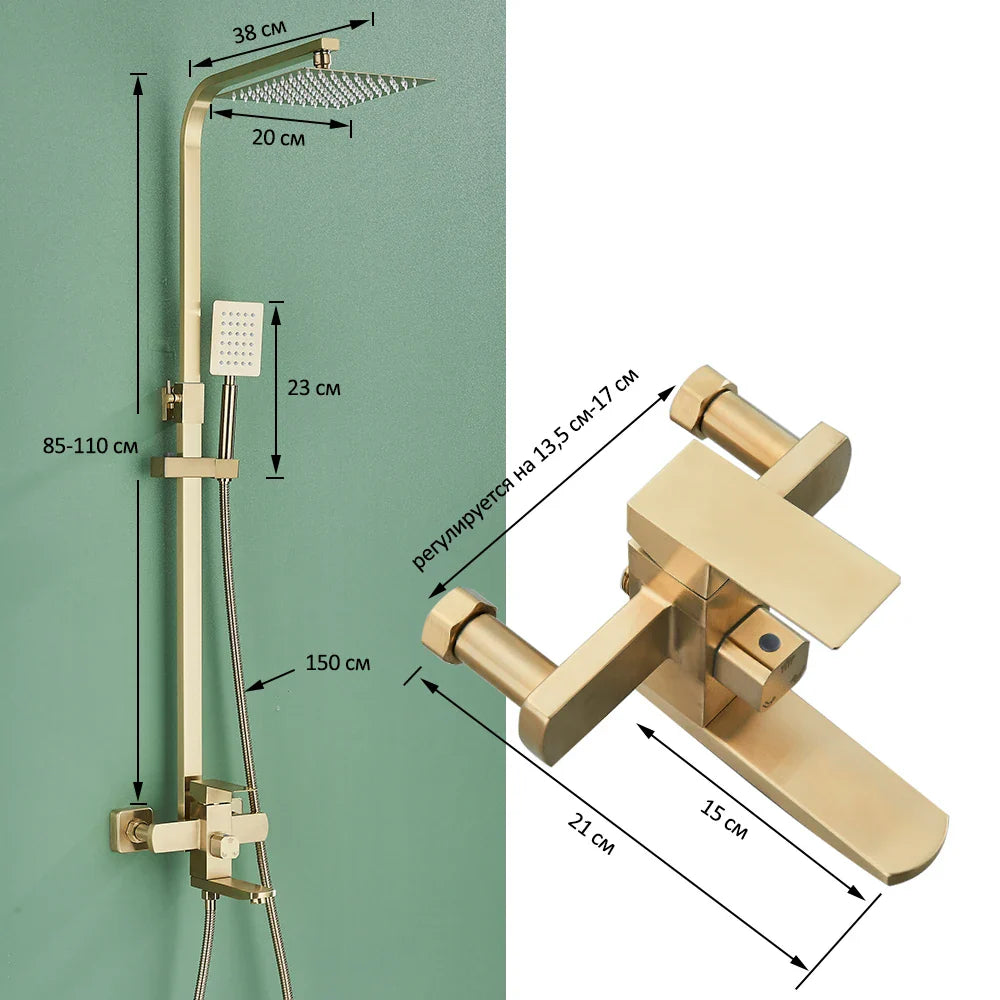 3-in-1 Rain Shower System with Handheld & Tub Spout