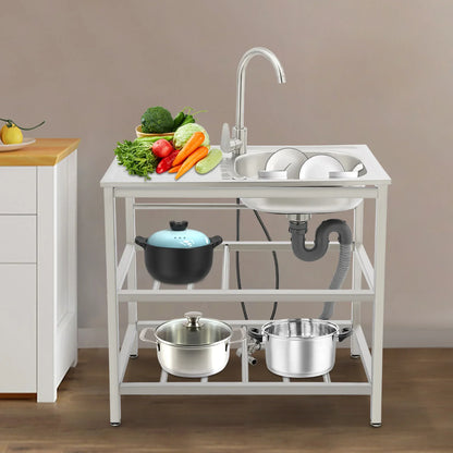 Freestanding Stainless Steel Outdoor Utility Sink
