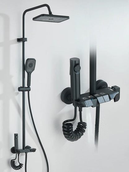 Piano 4-Way Luxury Shower System - Rain Shower & Bidet Faucet Kit
