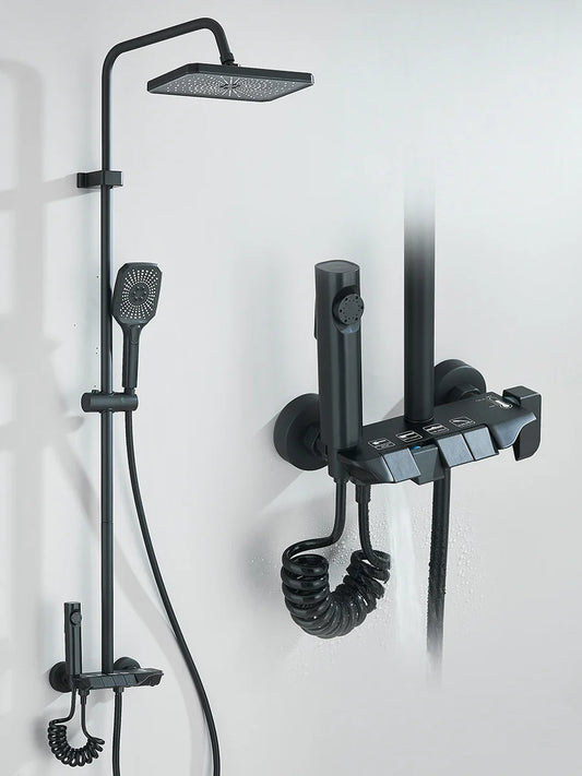 Piano 4-Way Luxury Shower System - Rain Shower & Bidet Faucet Kit