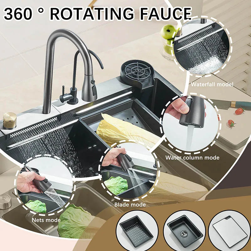 304 Stainless Steel Rainfall Kitchen Sink
