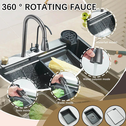 304 Stainless Steel Rainfall Kitchen Sink
