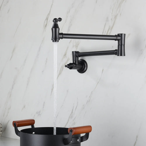 Wall Mounted Pot Filler - Foldable Swing Arm Kitchen Faucet