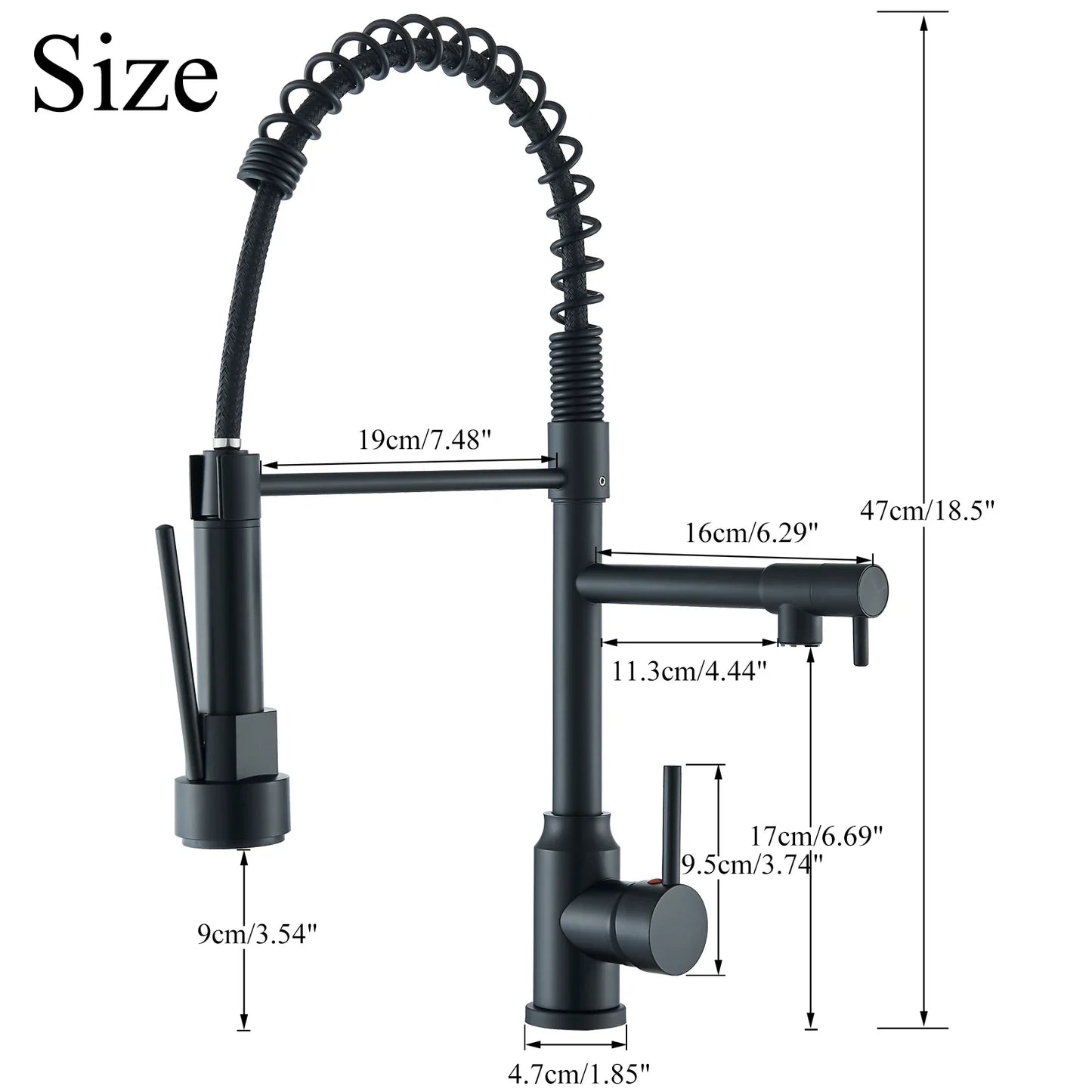 Kitchen Faucet with Pull Down Spring Sprayer