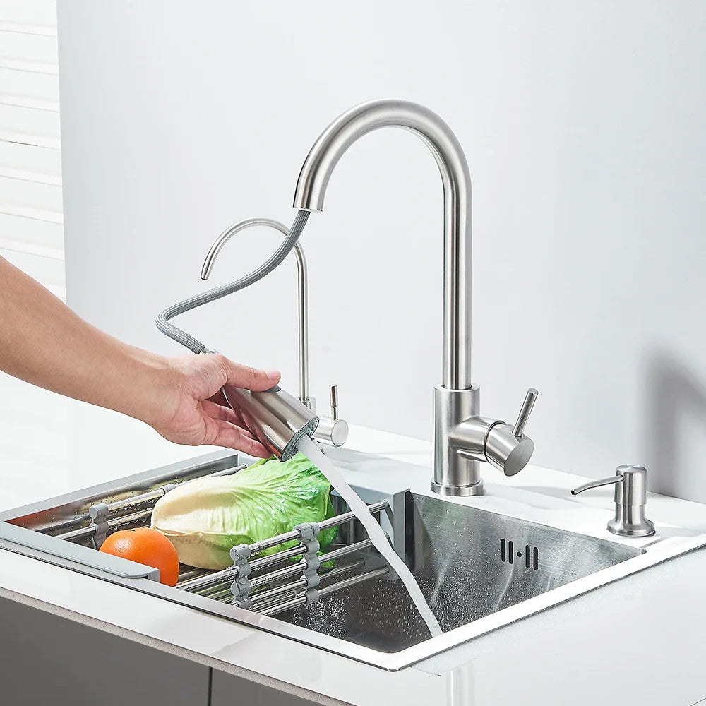 55x45cm Stainless Steel Kitchen Sink Kit with Faucet