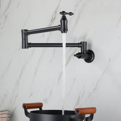 Wall Mounted Pot Filler - Foldable Swing Arm Kitchen Faucet