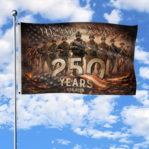 American 250th Anniversary Flag We The People Flag Present For Soldiers_