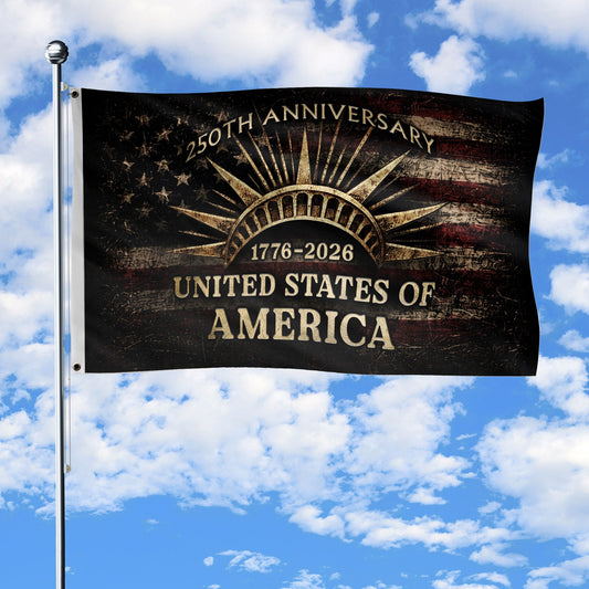 USA 250th Anniversary Flag 1776 2026 Vintage American Flag With Liberty Crown Gift