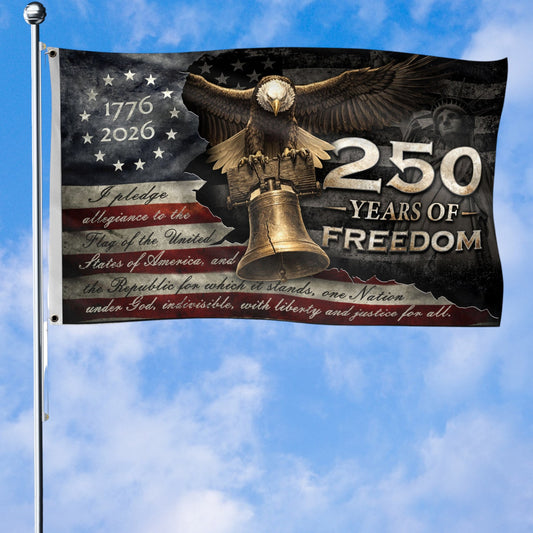 250 Years of Freedom Semiquincentennial Flag Patriotic American Decor Gift For Him