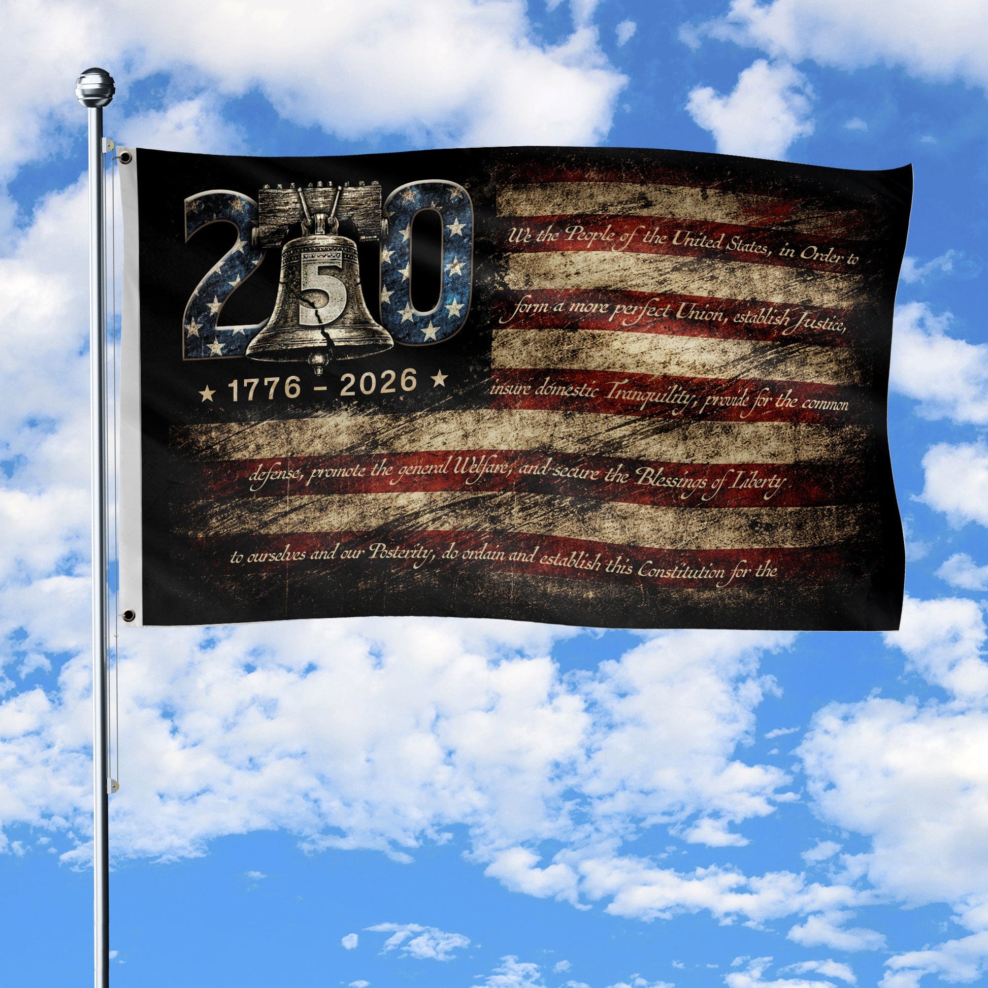 USA 250th Anniversary Flag 1776 2026 American Flag Liberty Bell We The People Patriotic Gift