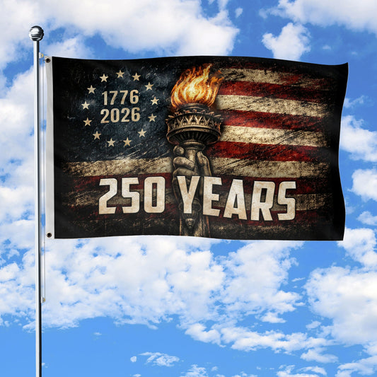 USA 250th Anniversary Flag 1776 2026 American Flag Liberty Torch Patriotic Gift
