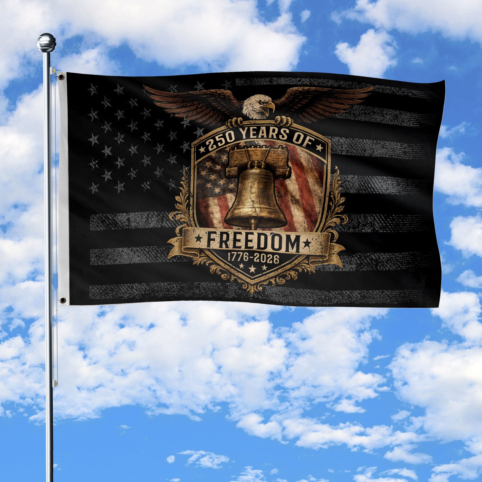 USA 250th Anniversary 250 Years Flag 1776 2026 Liberty Bell Eagle Freedom Gift For Him