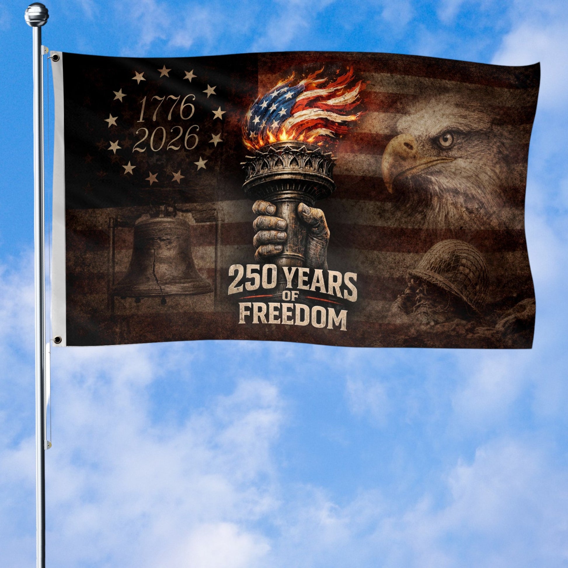 USA 250 Years Of Freedom Flag 4Th Of July Decor Independence Day Gift