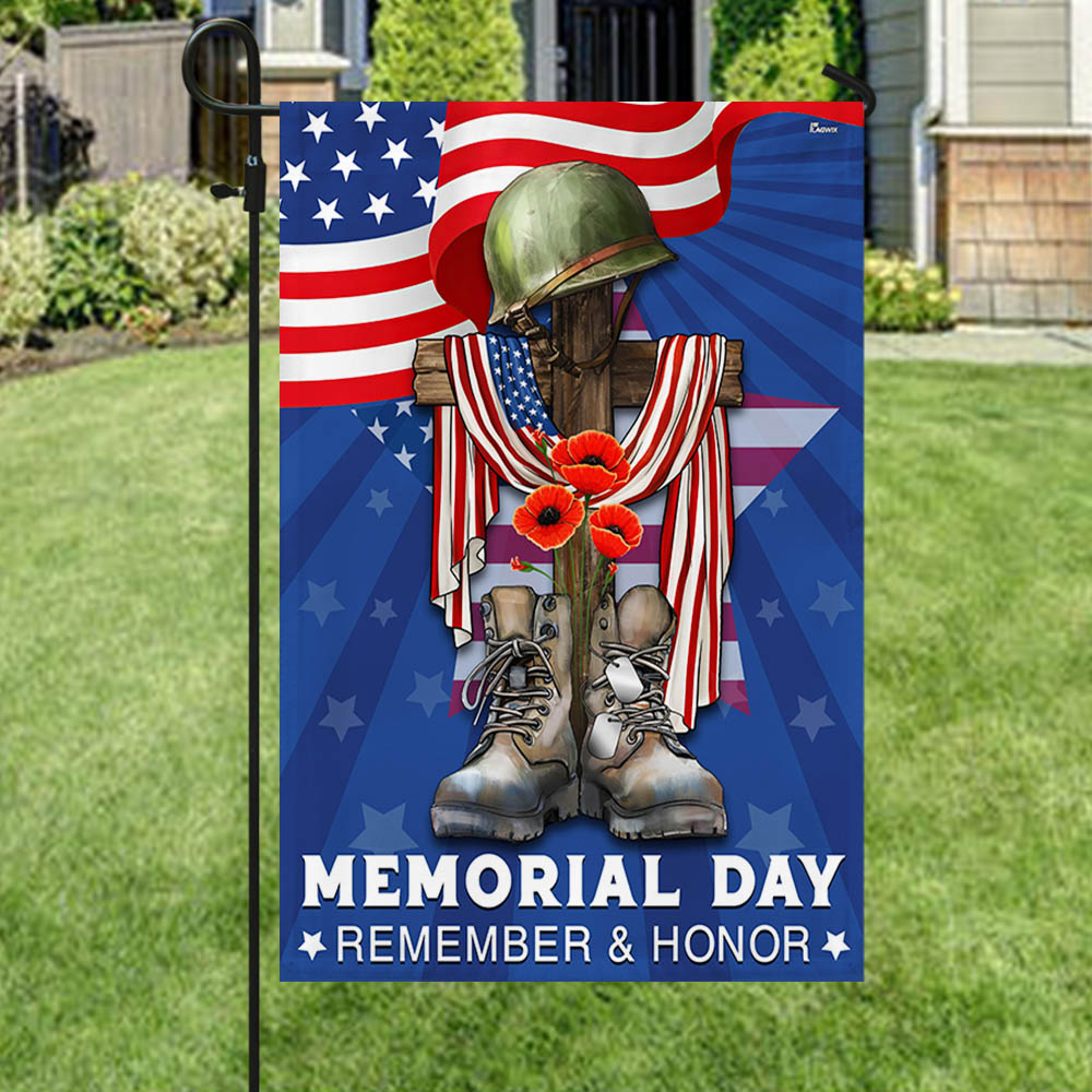 US Military Remember And Honor Flag Memorial Day Merch Patriotic Decor