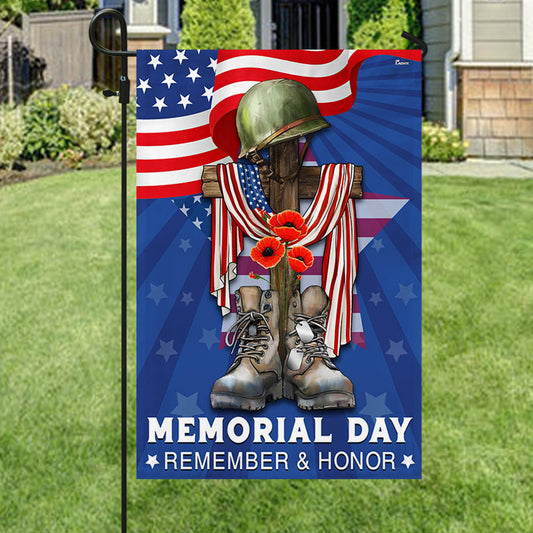 US Military Remember And Honor Flag Memorial Day Merch Patriotic Decor