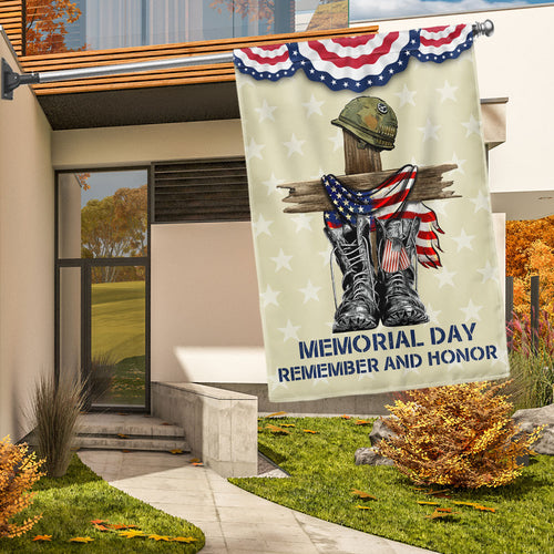 US Military Memorial Day Remember And Honor Flag July 4 Merch Independence Day Decor