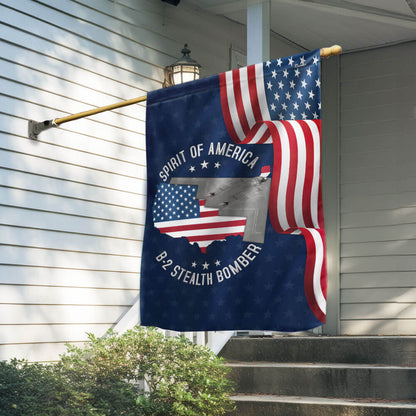 US Military Air Force B-2 Spirit Of America Flag Independence Day Merch Outdoor Decor