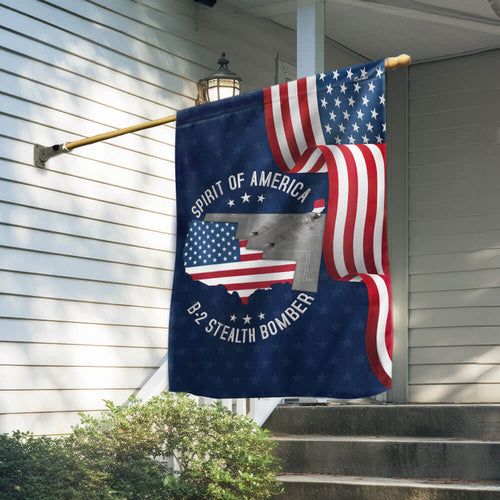 US Military Air Force B-2 Spirit Of America Flag Independence Day Merch Outdoor Decor