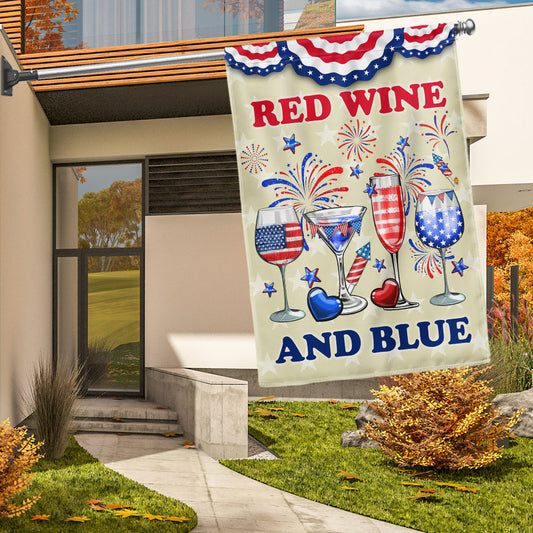 Red Wine And Blue Flag 4Th Of July Independence Day 2026 Flag Decor Gift For Sister