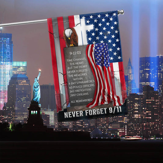 Never Forget 911 Flag American Flag Cross Eagle Memorial Day Decor Gift For Brother