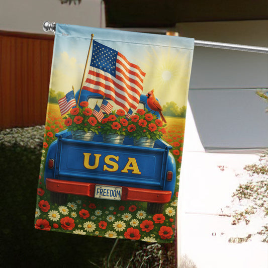 Patriotic Truck With American Flag July 4 1776 July 4 2026 Flag Decor Gift For Him