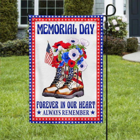 US Military Forever In Our Heart Flag Memorial Day Merch Patriotic Decor