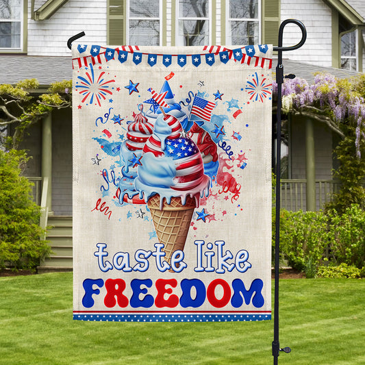 Ice Cream Taste Like Freedom Flag 4Th Of July Outdoor Decor Gifts For Him