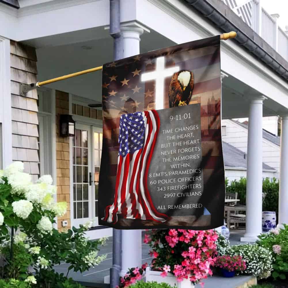 9 11 Memorial Flag The Heart Never Forgets The Memories Within Patriot Day Merch Gift For Her