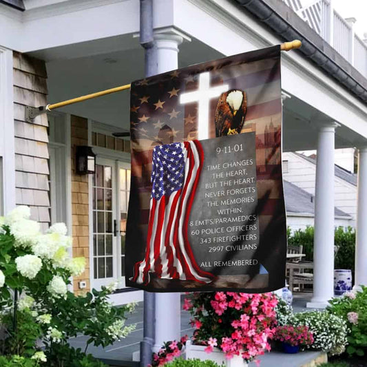 9 11 Memorial Flag The Heart Never Forgets The Memories Within Patriot Day Merch Gift For Her