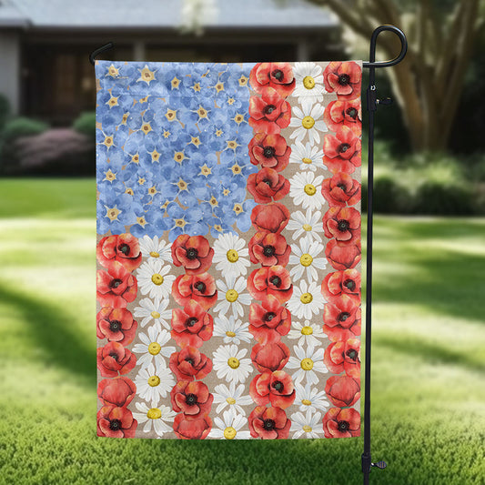 Patriotic Flower Myosotis Poppy Flag Independence Day 2026 Decor Gift For Mom
