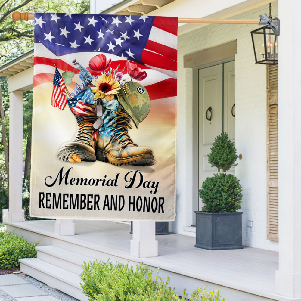 US Military Memorial Day Remember And Honor Flag Fourth Of July Merch Outdoor Decor