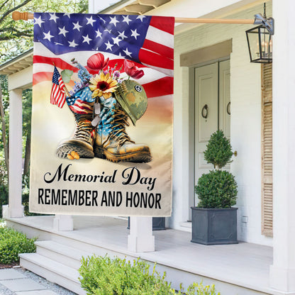 US Military Memorial Day Remember And Honor Flag Fourth Of July Merch Outdoor Decor