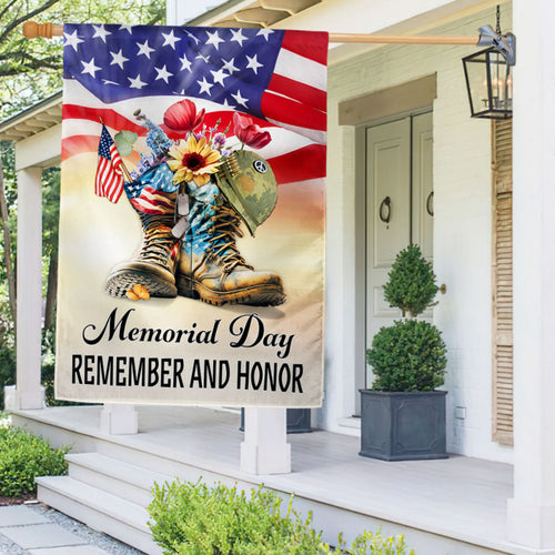 US Military Memorial Day Remember And Honor Flag Fourth Of July Merch Outdoor Decor