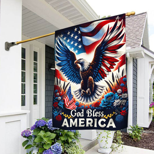 God Bless America Flag 4Th Of July Flag Outdoor Decor Present For Daughter