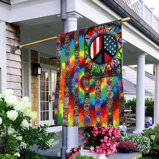 Imagine All The People Flag Living Life In Peace Outdoor Decor Gifts For Him