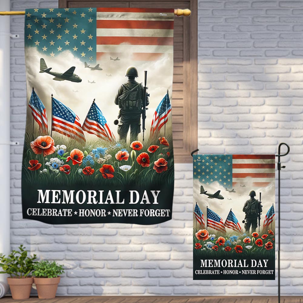 US Military Celebrate Honor Never Forget Flag Memorial Day Merch Patriotic Decor