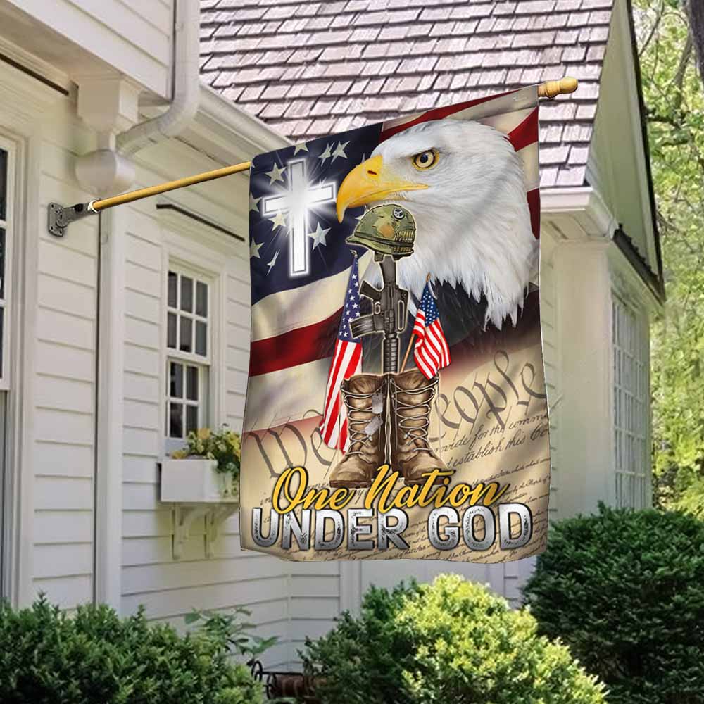 US Military One Nation Under God Flag Independence Day Merch Patriotic Decor(1)