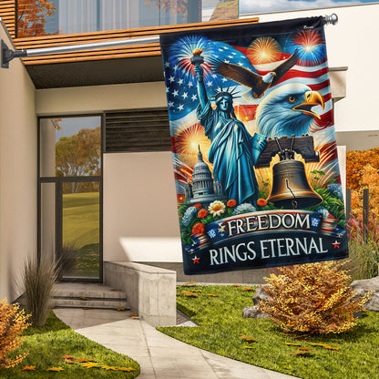 Freedom Rings Eternal Flag Independence Day 1776 2026 Flag Decor Gift For Dad