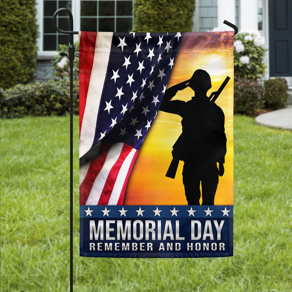 US Military Memorial Day Remember And Honor Flag  Independence Day Merch Patriotic Decor