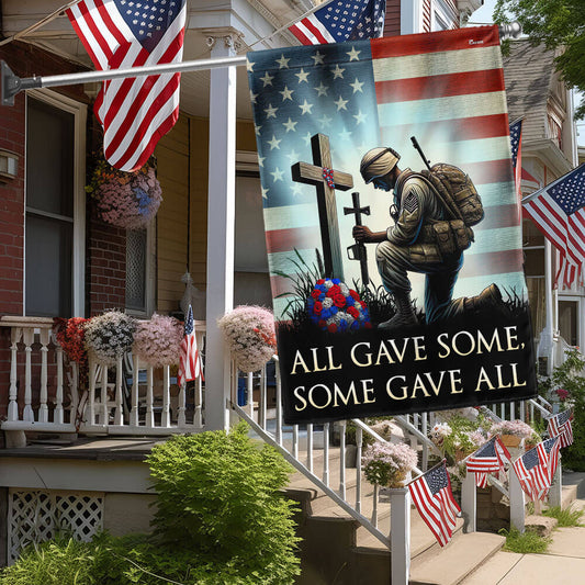 US Military All Gave Some Some Gave All Flag Patriotic Veteran Day Flag Patriotic Decor
