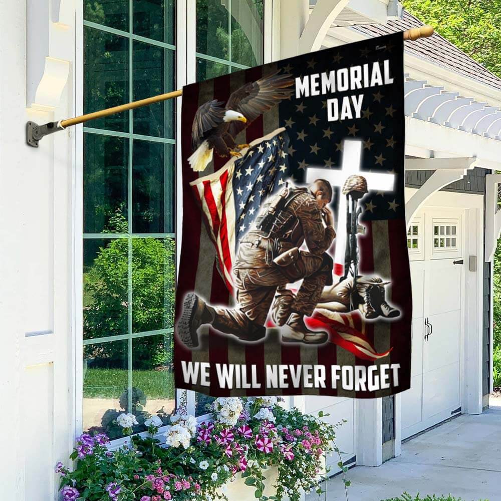 US Military Memorial Day We Will Never Forget Flag Veteran Day Merch Patriotic Decor