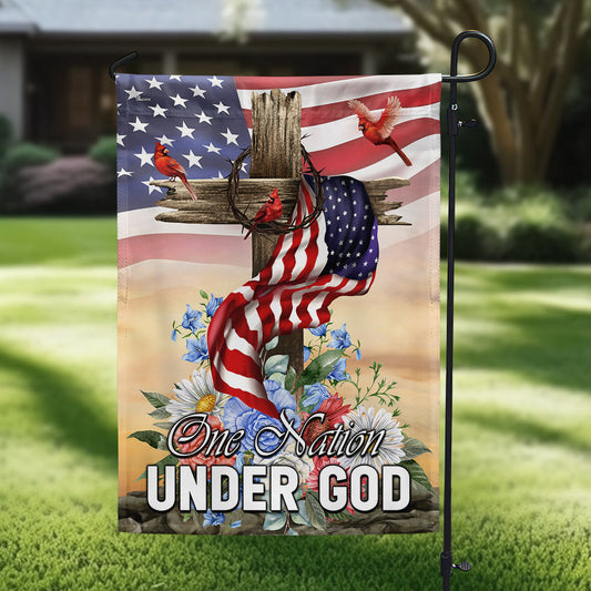 US Military One Nation Under God Flag Memorial Day Merch Patriotic Decor
