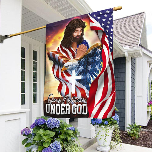US Military One Nation Under God Flag Independence Day Merch Patriotic Decor