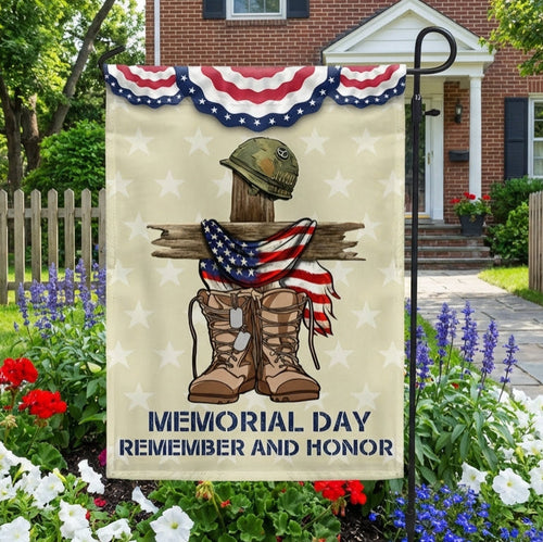 US Military Memorial Day Remember And Honor Flag Memorial Day Merch Outdoor Decor(1)